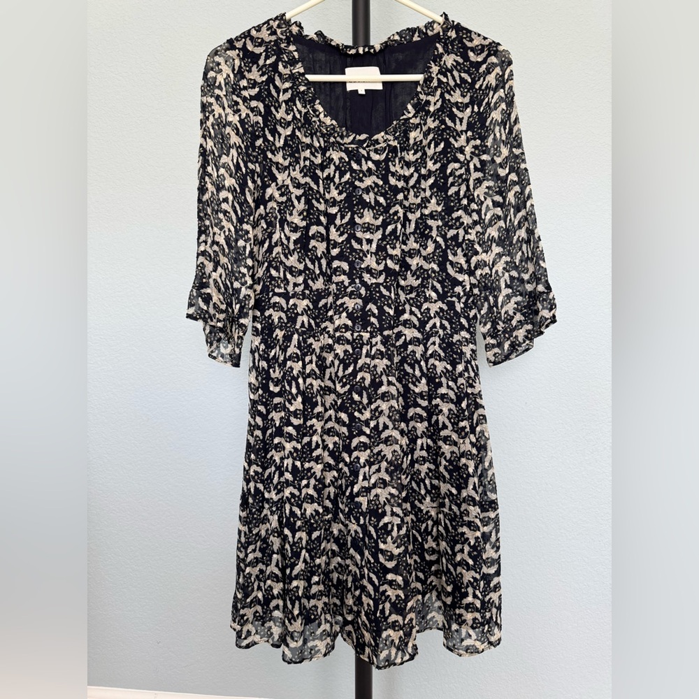 Ba&sh Black and Ivory Patterned Dress in size 1 (size small) - worn once